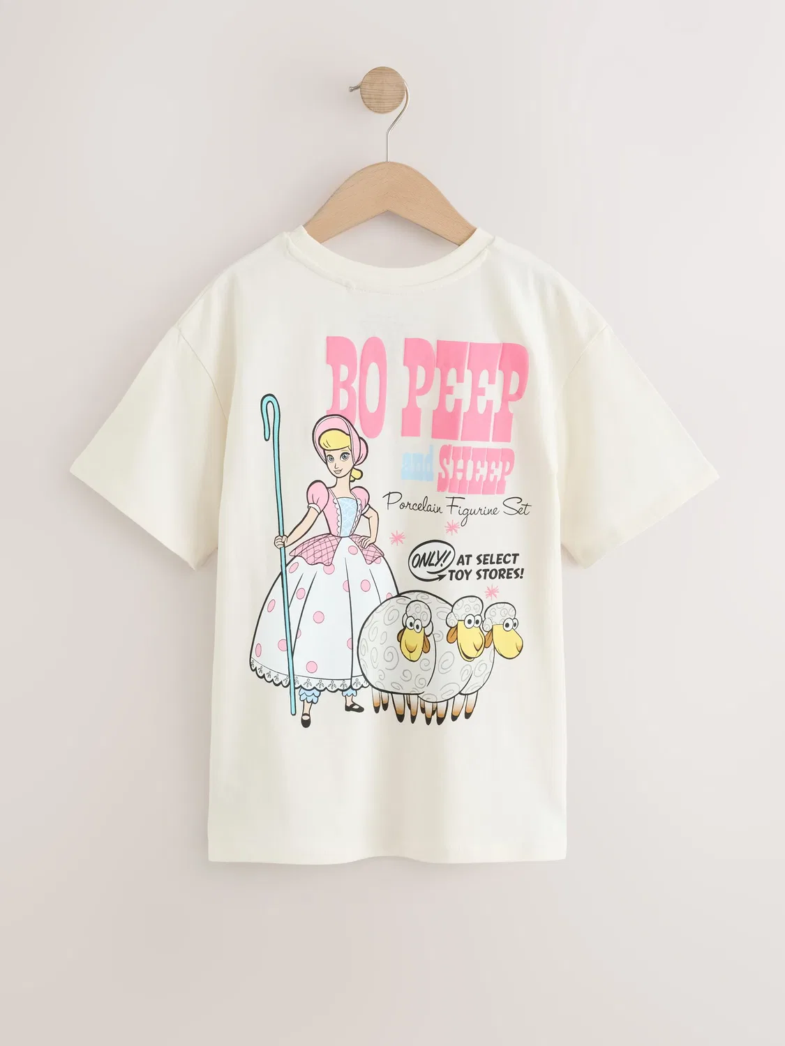 Футболка оверсайз с принтом Toy Story Bo Peep Next, цвет Ecru — фото 2