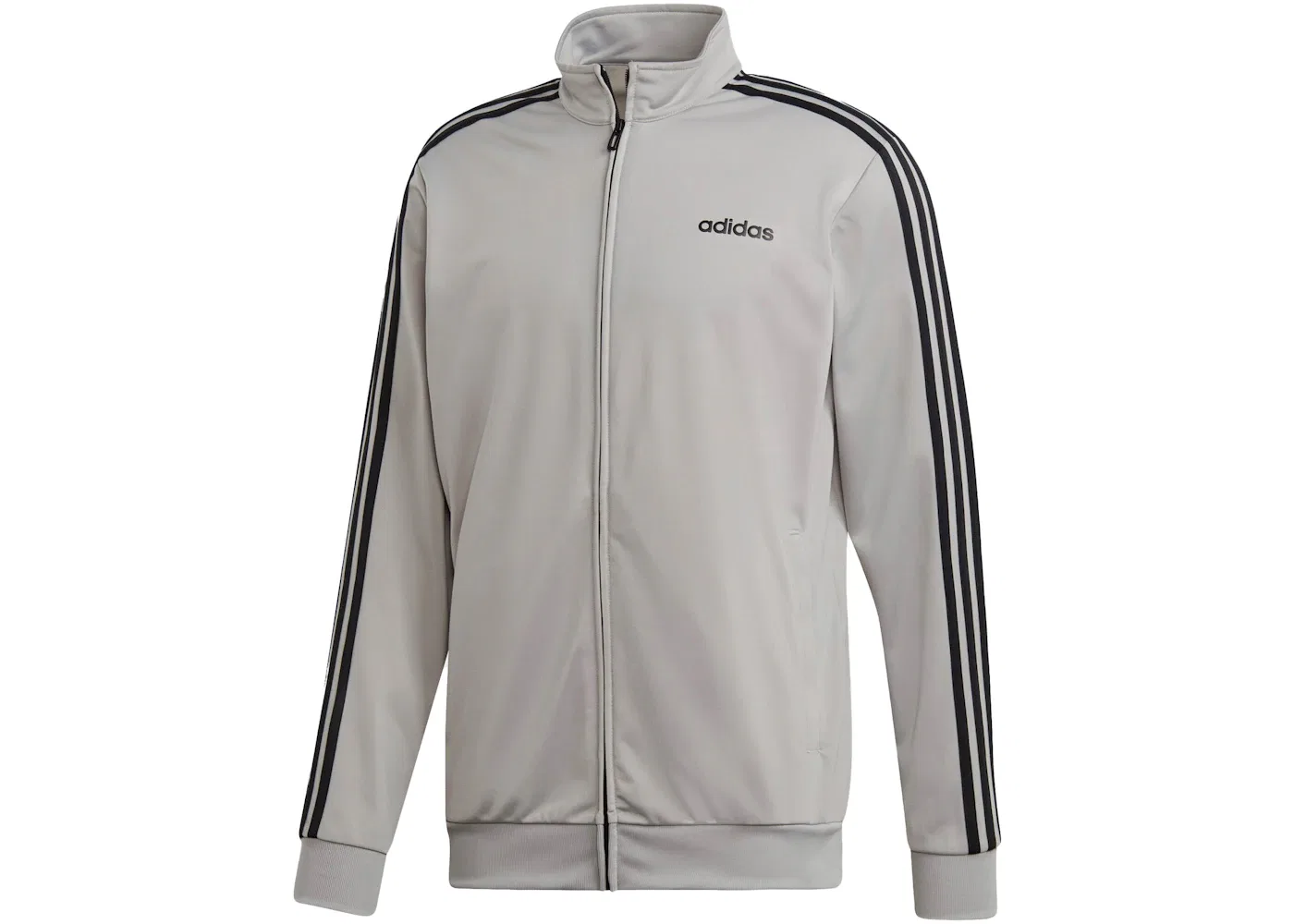 Мужская куртка на молнии с трикотажными полосами Essentials 3-Stripes Tricot Adidas, цвет Solid Grey/Black