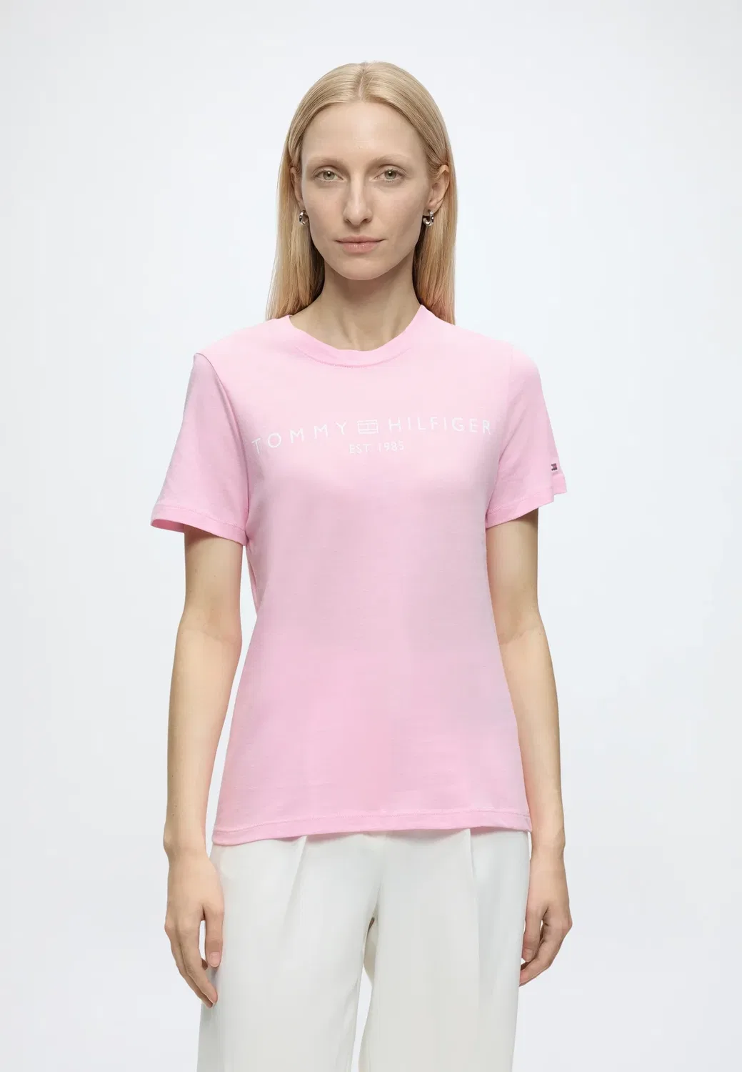 Логотип - футболка с принтом Tommy Hilfiger, Classic Pink New Size