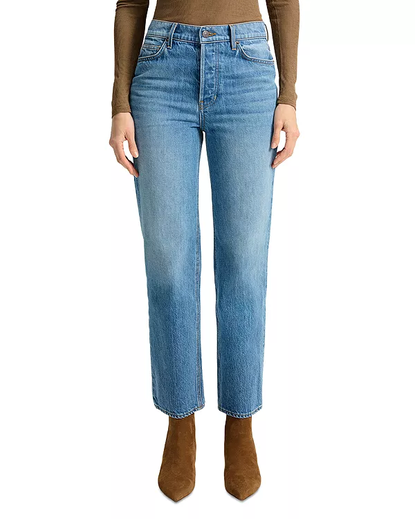 

Джинсы прямого кроя средней посадки Leah в Лейкшоре Veronica Beard, синий