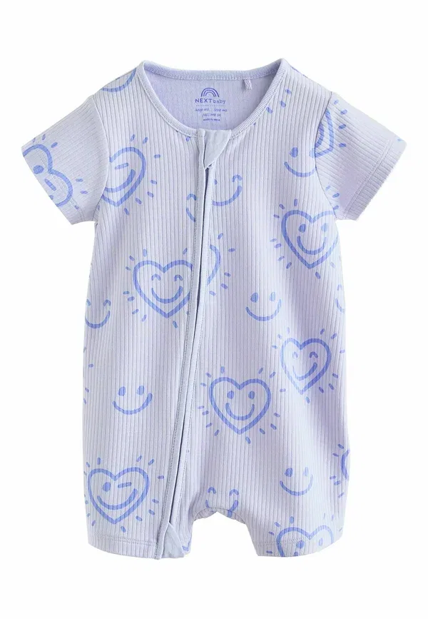 Комплект боди с принтом Regular fit two way zip baby sleepsuits 3 pack Next, Lilac Purple, фиолетовый — фото 4