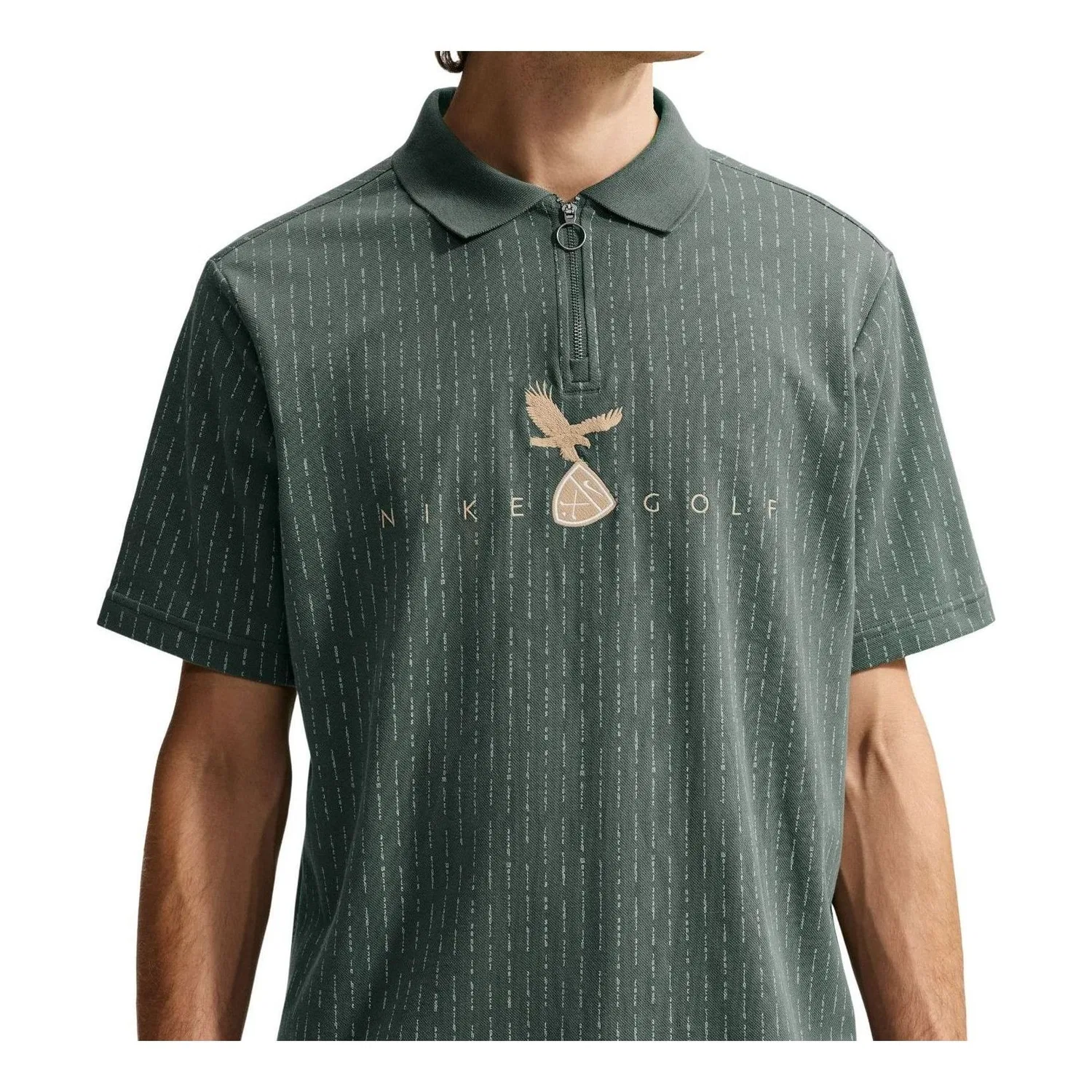 Мужское поло для гольфа с принтом Nike Fairway Fresh Dri-FIT Camo Green Jade Horizon Limestone, зеленый