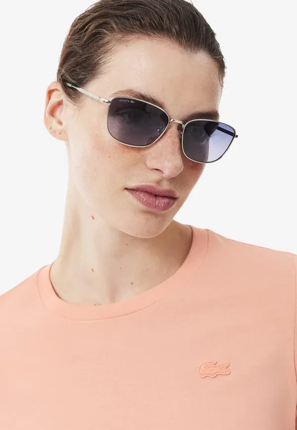 Футболка Lacoste, розовая, однотонная — фото 3