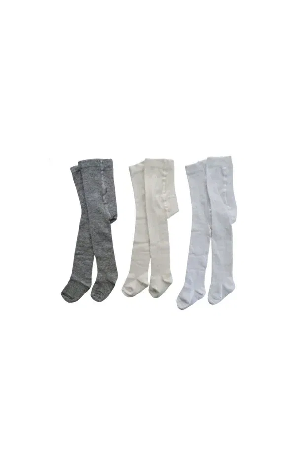 Детские колготки для девочек 3 шт Etm, Gray - Cream - Pink