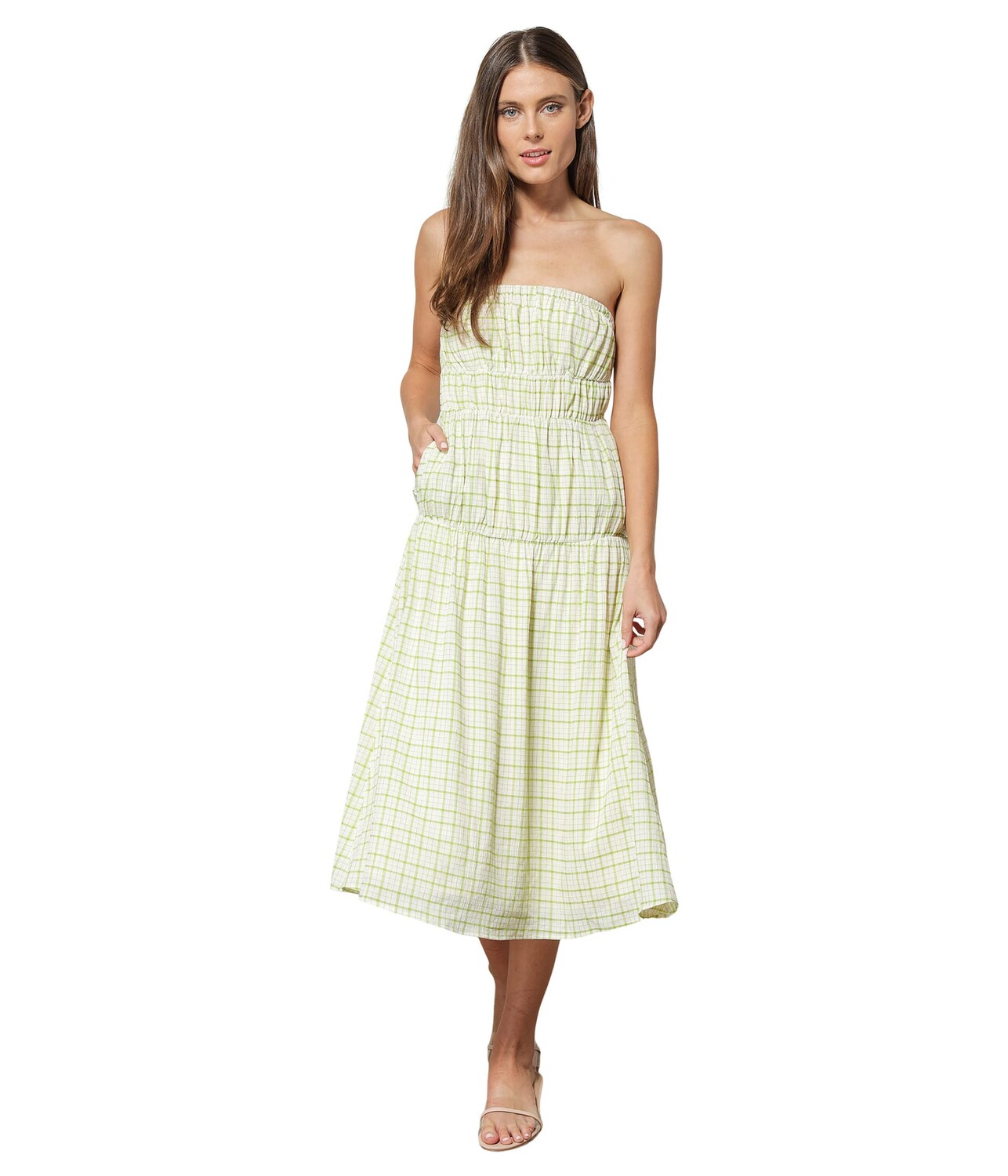 

Платье line and dot, Oakley Embroidered Midi Dress