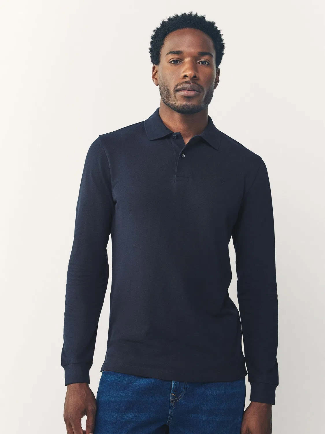 Поло с длинным рукавом, Slim Fit Next, темно-синий