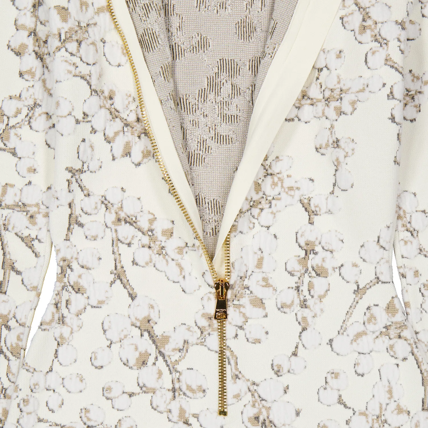 Платье короткое жаккардовое трикотажное Redcurrant Jacquard Knit Short Dress Balmain, Crème/Blanc — фото 3