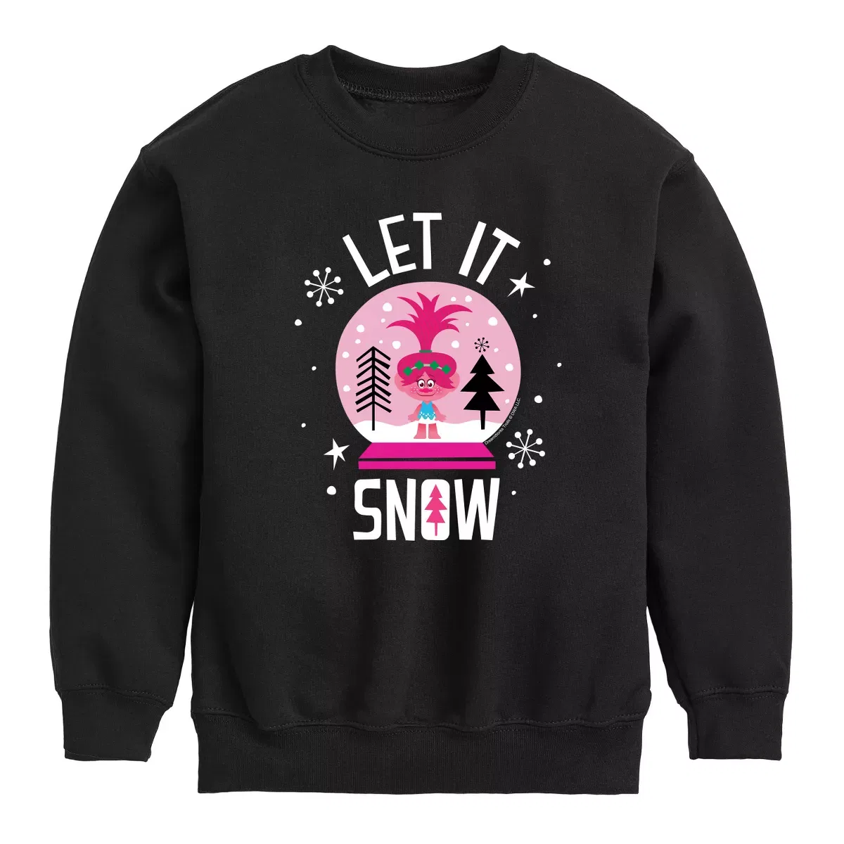 Детское свитшот с принтом Trolls Let It Snow Cloud Guy, Черный