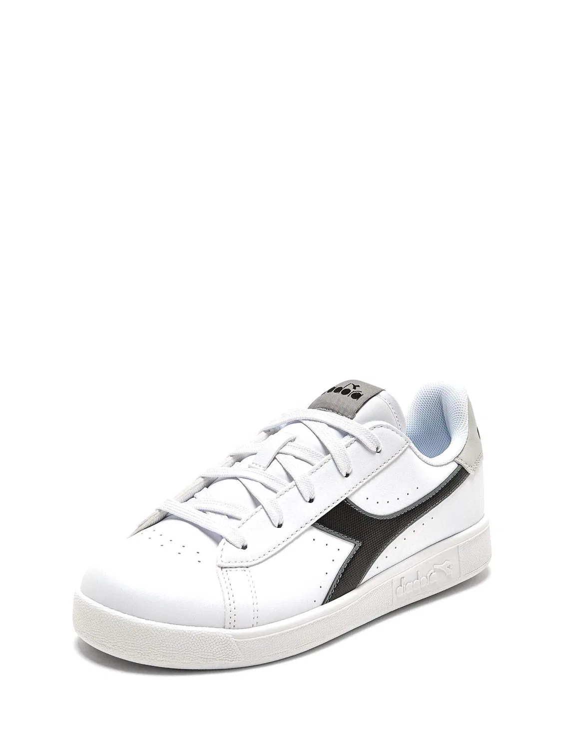 Детские кроссовки для девочек с перфорацией Diadora Game P GS, White Black Ultimate Gray — фото 2