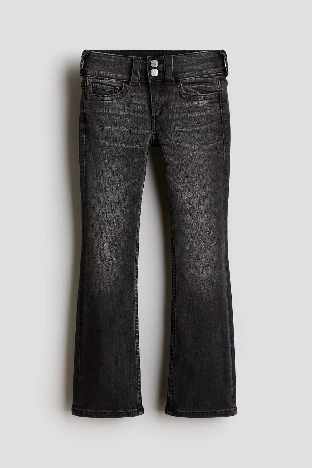 Джинсы-Клеш с заниженной талией H&M, Ausgewaschenes Denimschwarz — фото 4