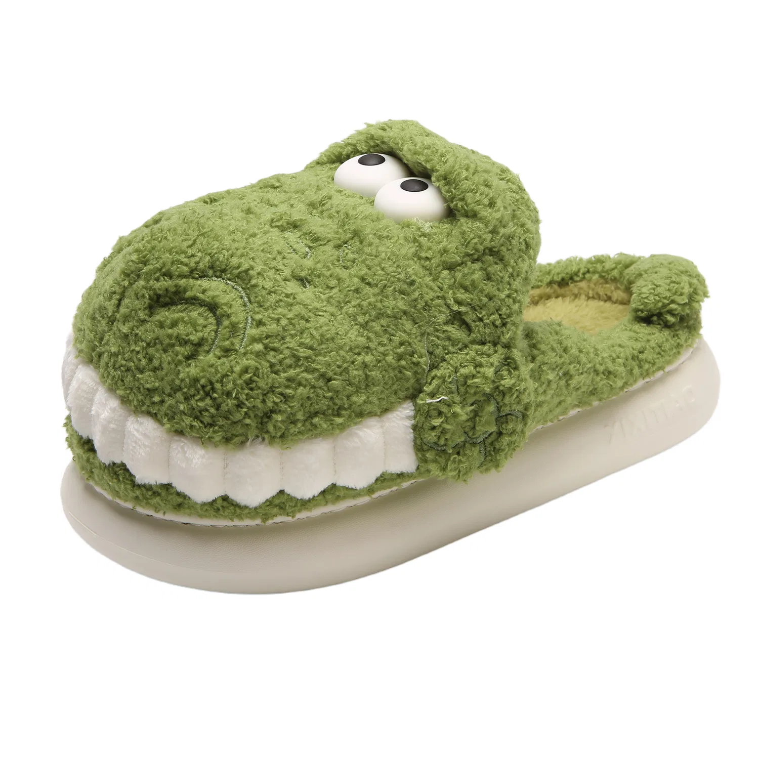 Детские домашние тапочки с принтом, Grass Green, модель Fun Big-Eyed Crocodile, XIXITIAO