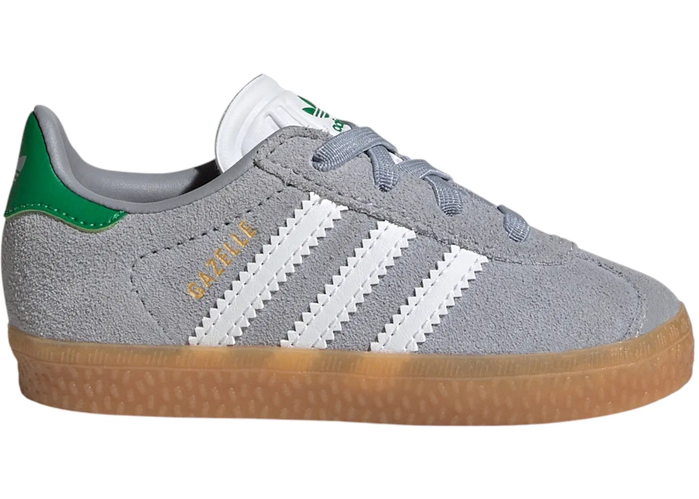 Детские кеды Lifestyle Adidas Gazelle Comfort Closure, Halo Silver/Cloud White/Green