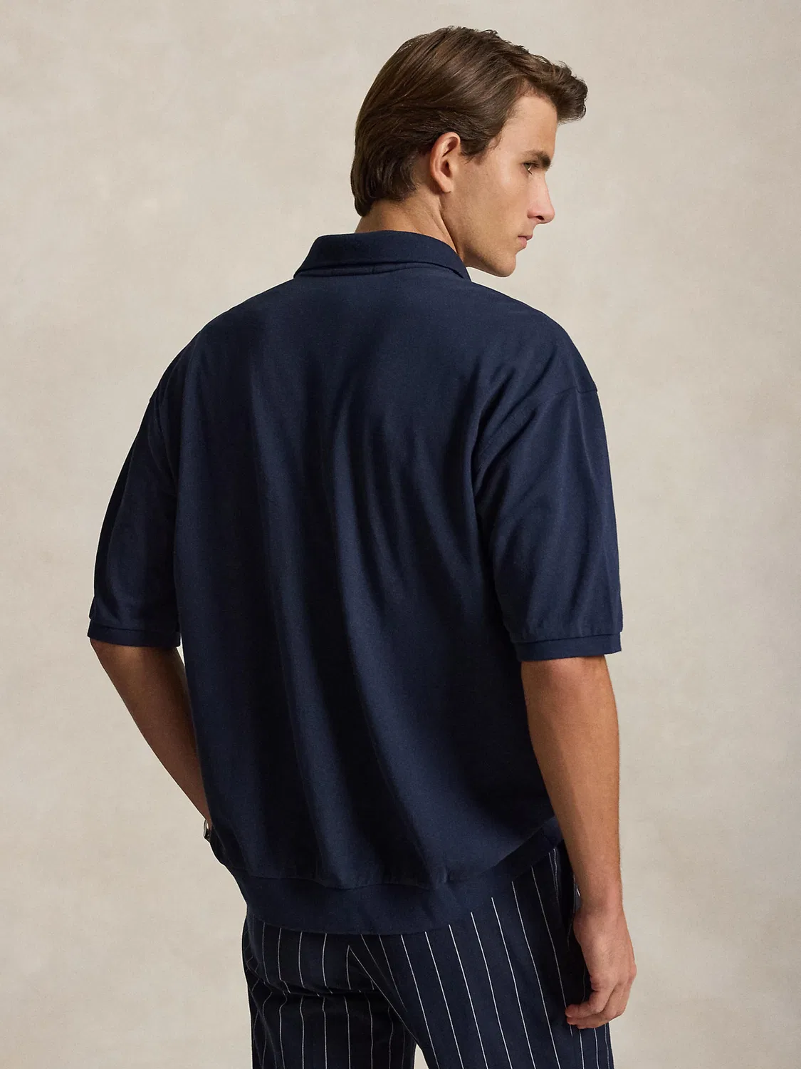 Рубашка Polo Ralph Lauren прямого кроя на пуговицах, темно-синяя — фото 4