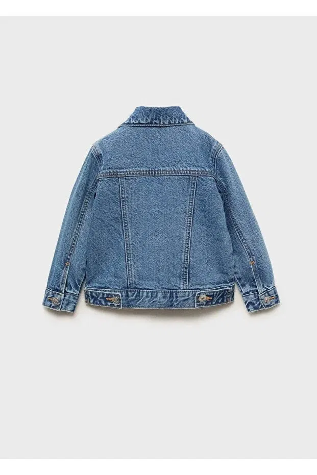 Детское пальто для девочек джинсовое Mango Baby, Dull Blue — фото 4