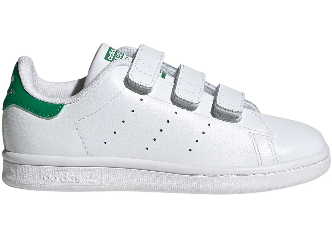 Детские кроссовки с липучкой Adidas Stan Smith Comfort Closure, Cloud White Cloud White Green