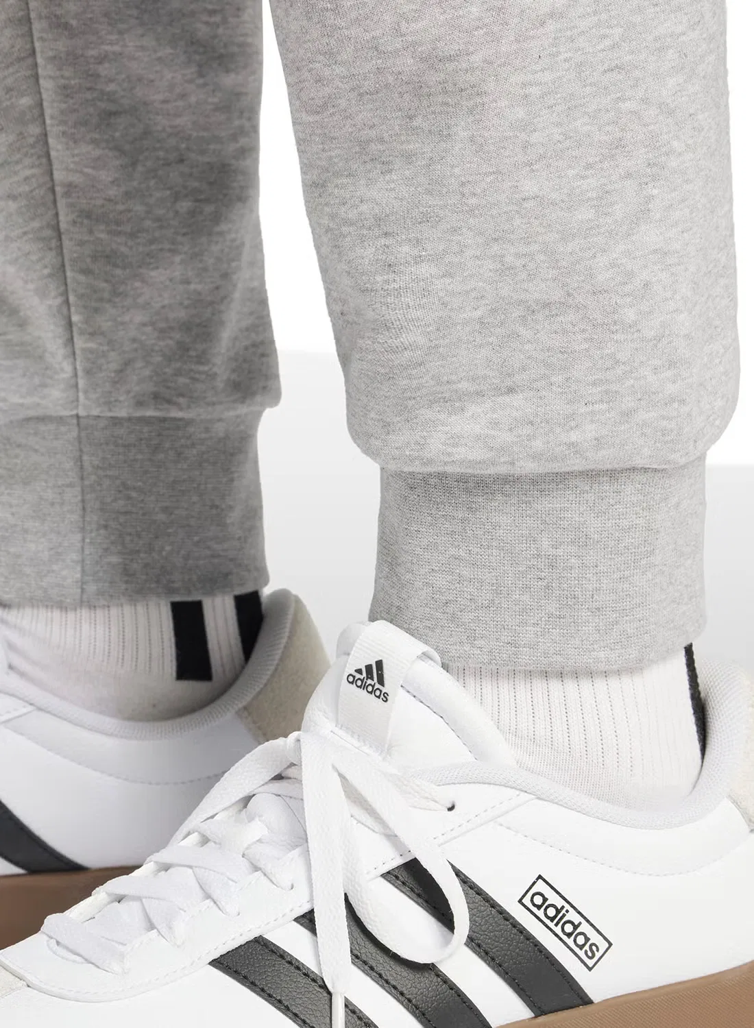 Спортивные штаны из футера с логотипом Adidas, серый — фото 4