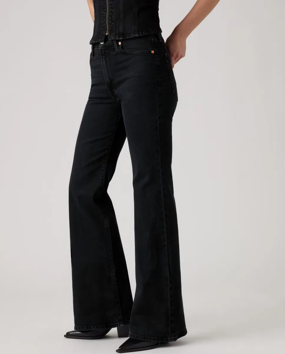 Женский джинсы-клеш, Vaquero Campana Ribcage Flare Tiro Alto, Levi's, черный — фото 3