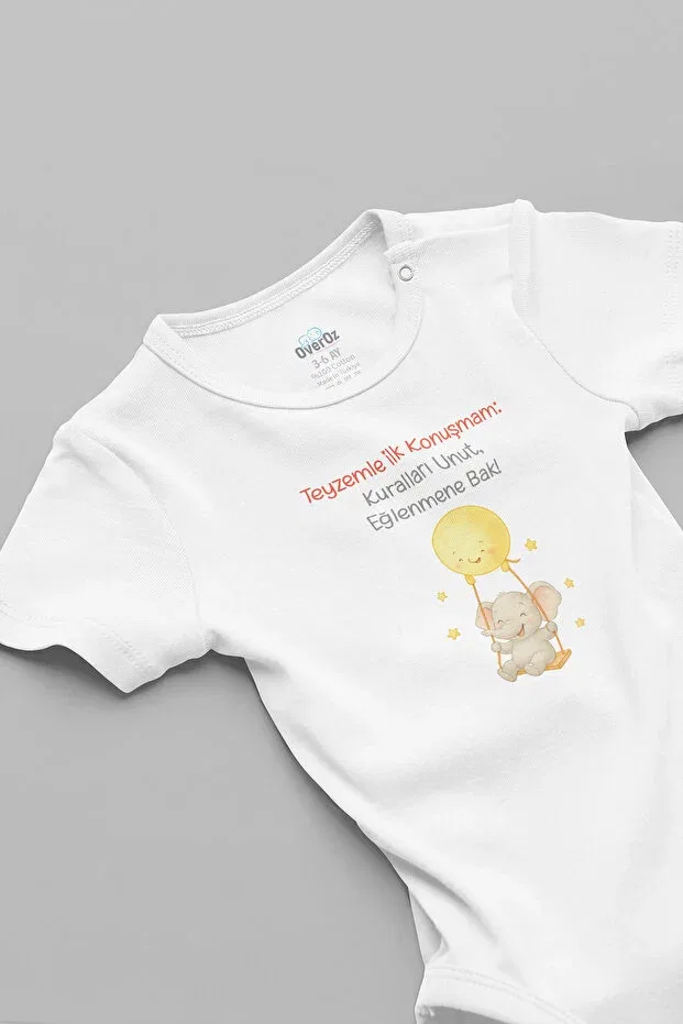 Детское боди-комбинезон для девочек с принтом Auntie Printed Overoz, White