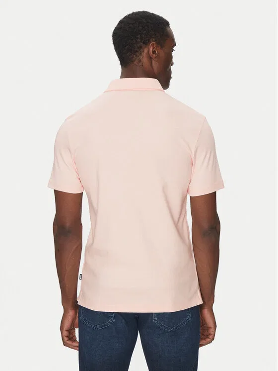 Поло slim fit Palosh Boss, розовый — фото 3