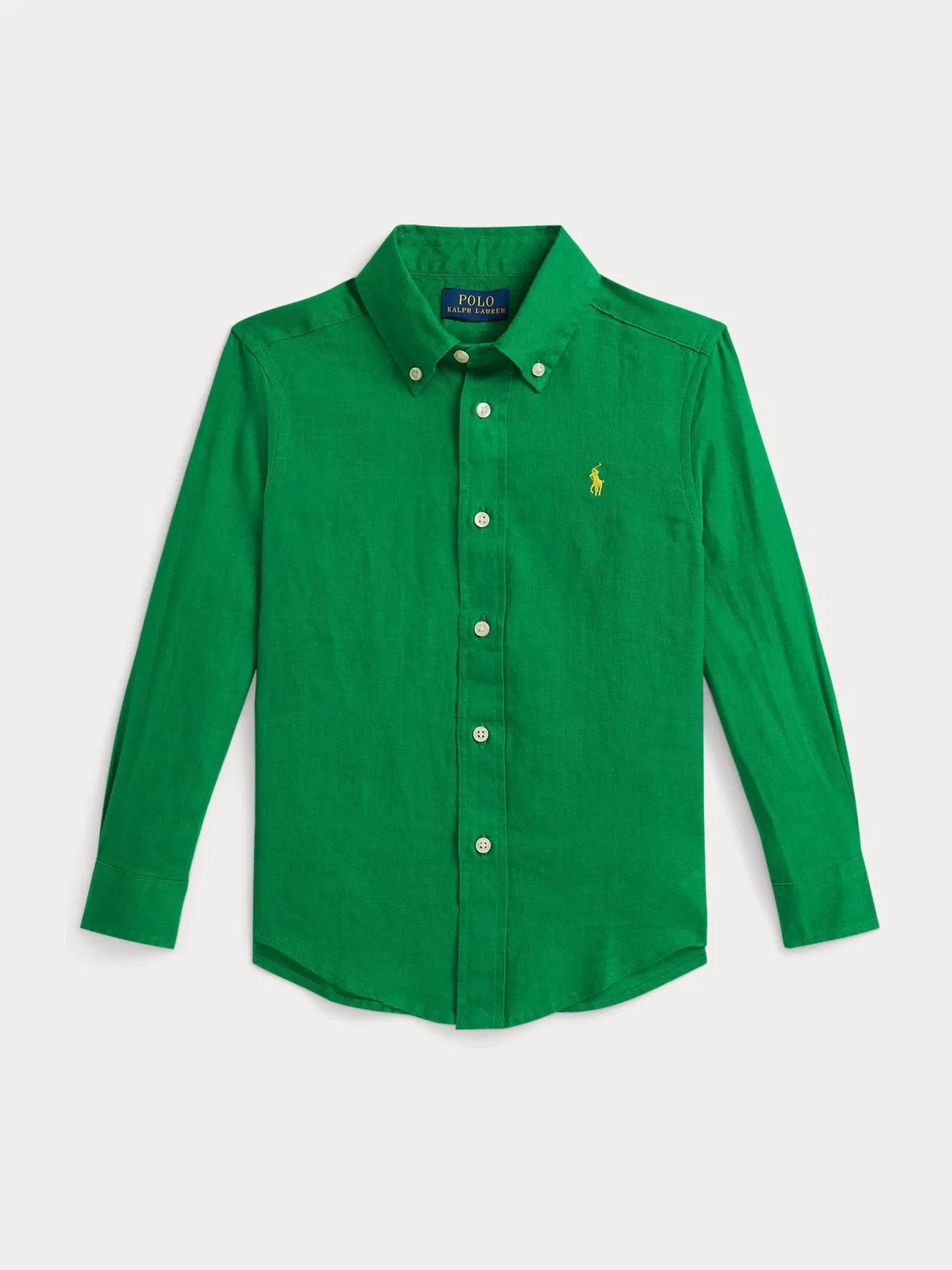Рубашка из льна с вышивкой Polo Ralph Lauren, темно-зеленый