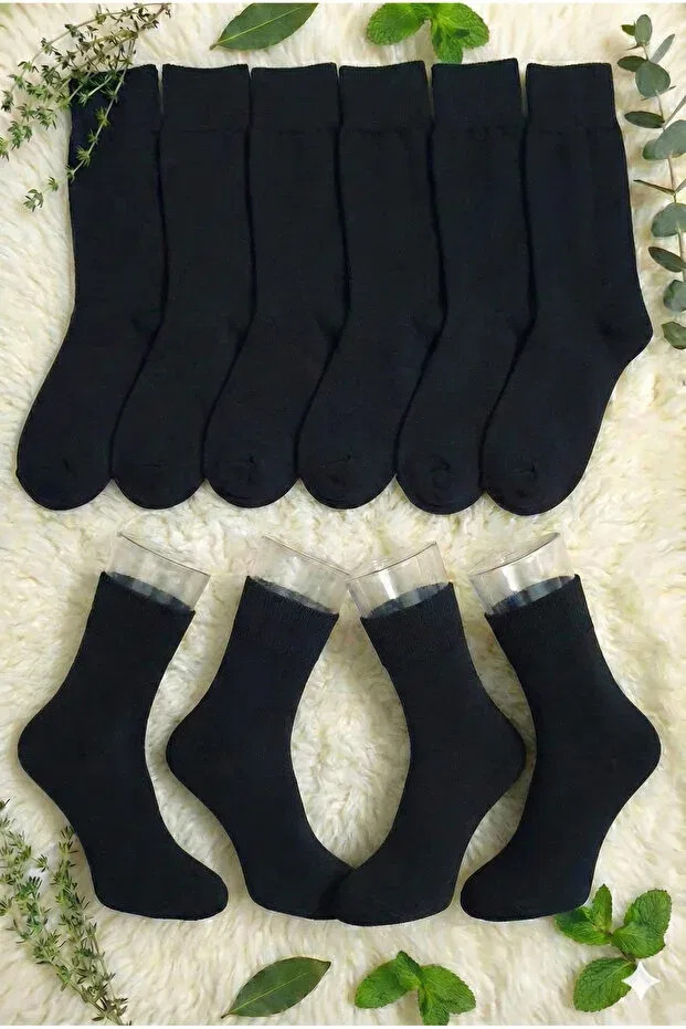 Детские носки хлопковые 12 пар Unisex Üstünel Çorap, Black