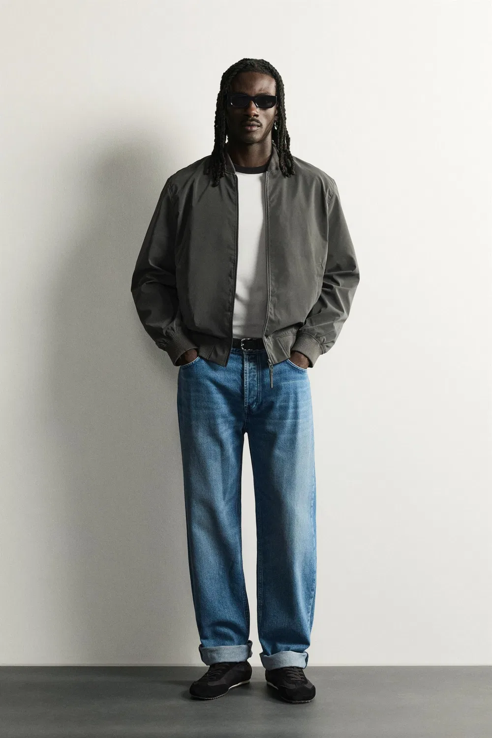 Техническая куртка-бомбер ZARA, Grey green