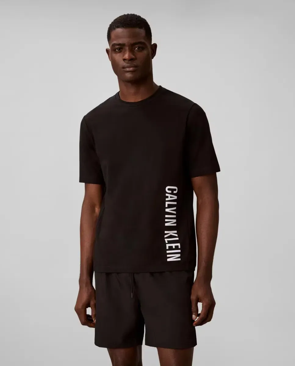 Мужская футболка с коротким рукавом и круглым вырезом Calvin Klein, Negro