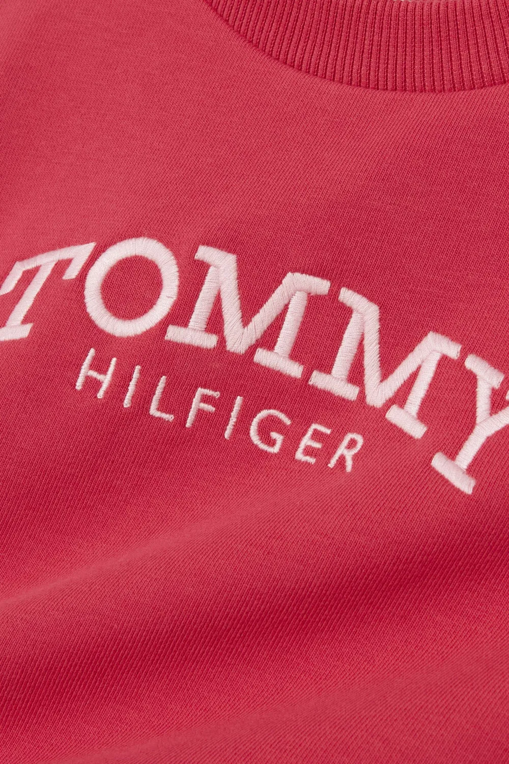 Свитшот хлопковый с принтом логотипа Tommy Hilfiger, розовый — фото 3