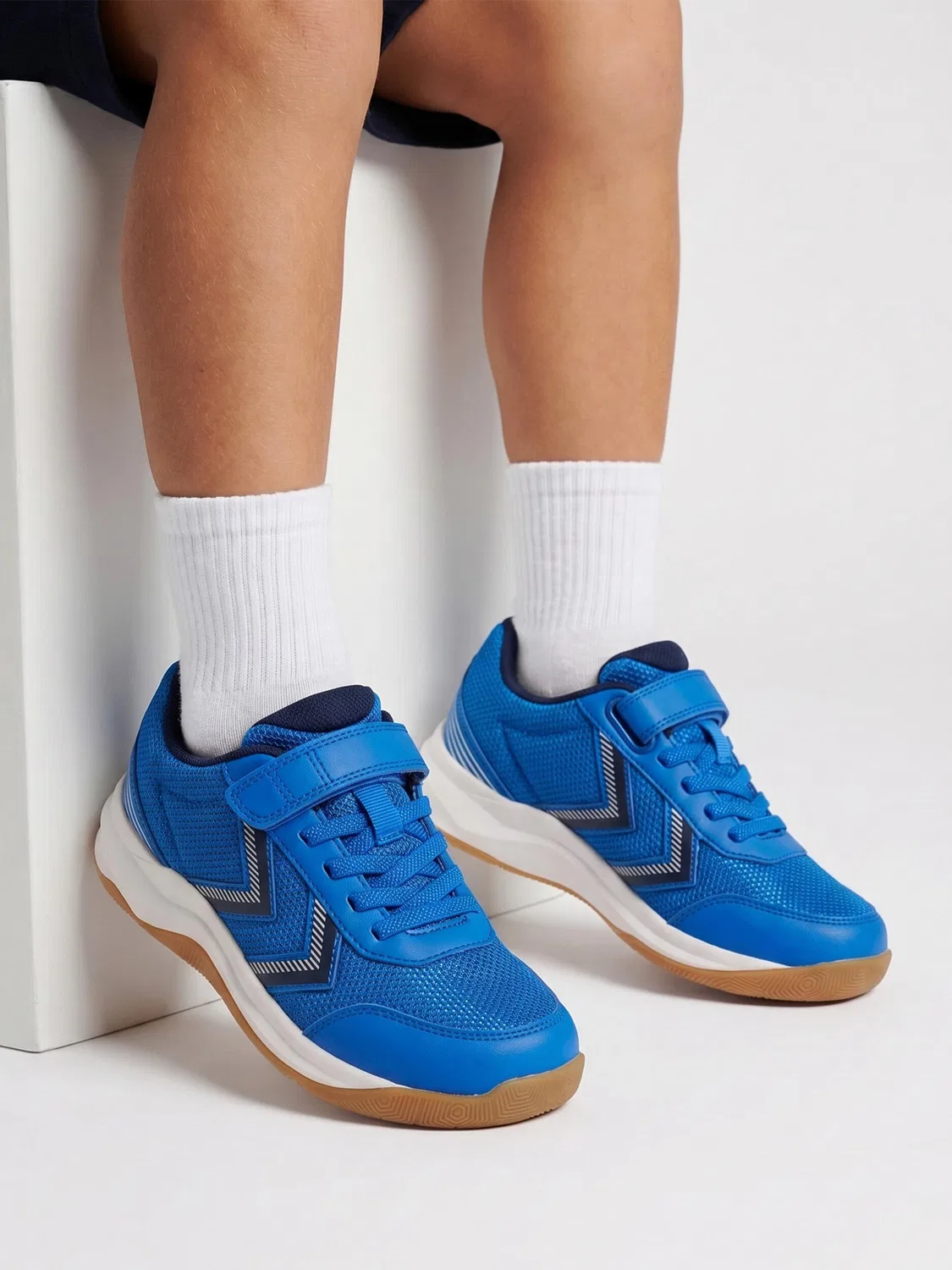 Детские кроссовки с липучкой Multiplay Flex Hummel, Indigoblau Weiss Mediterranes Blau