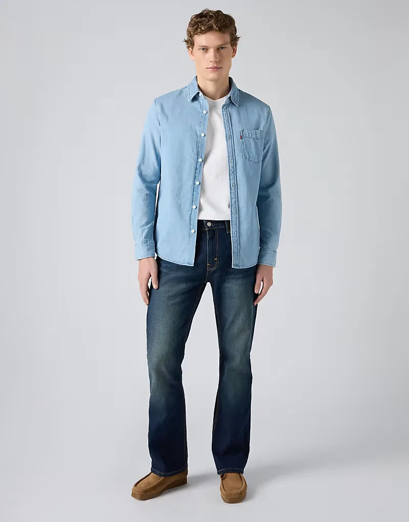 Джинсы Levi's 527 зауженные, расклешенные, темно-синий — фото 3