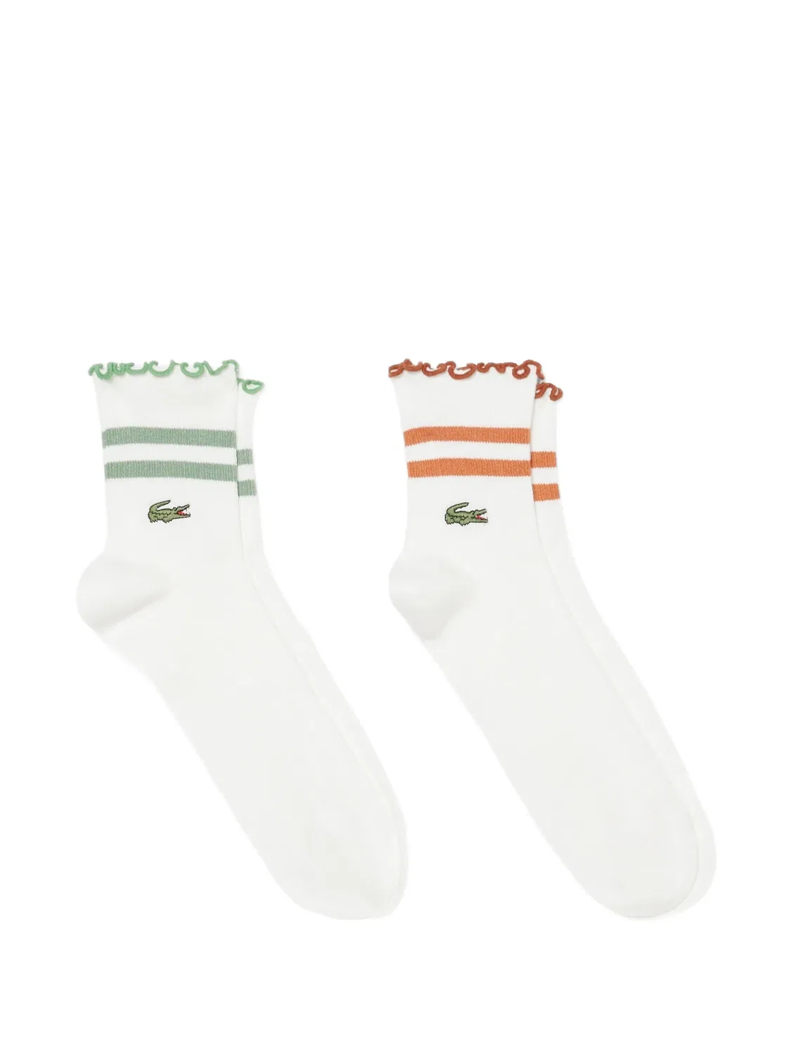 Носки в полоску с рюшами Lacoste, белый