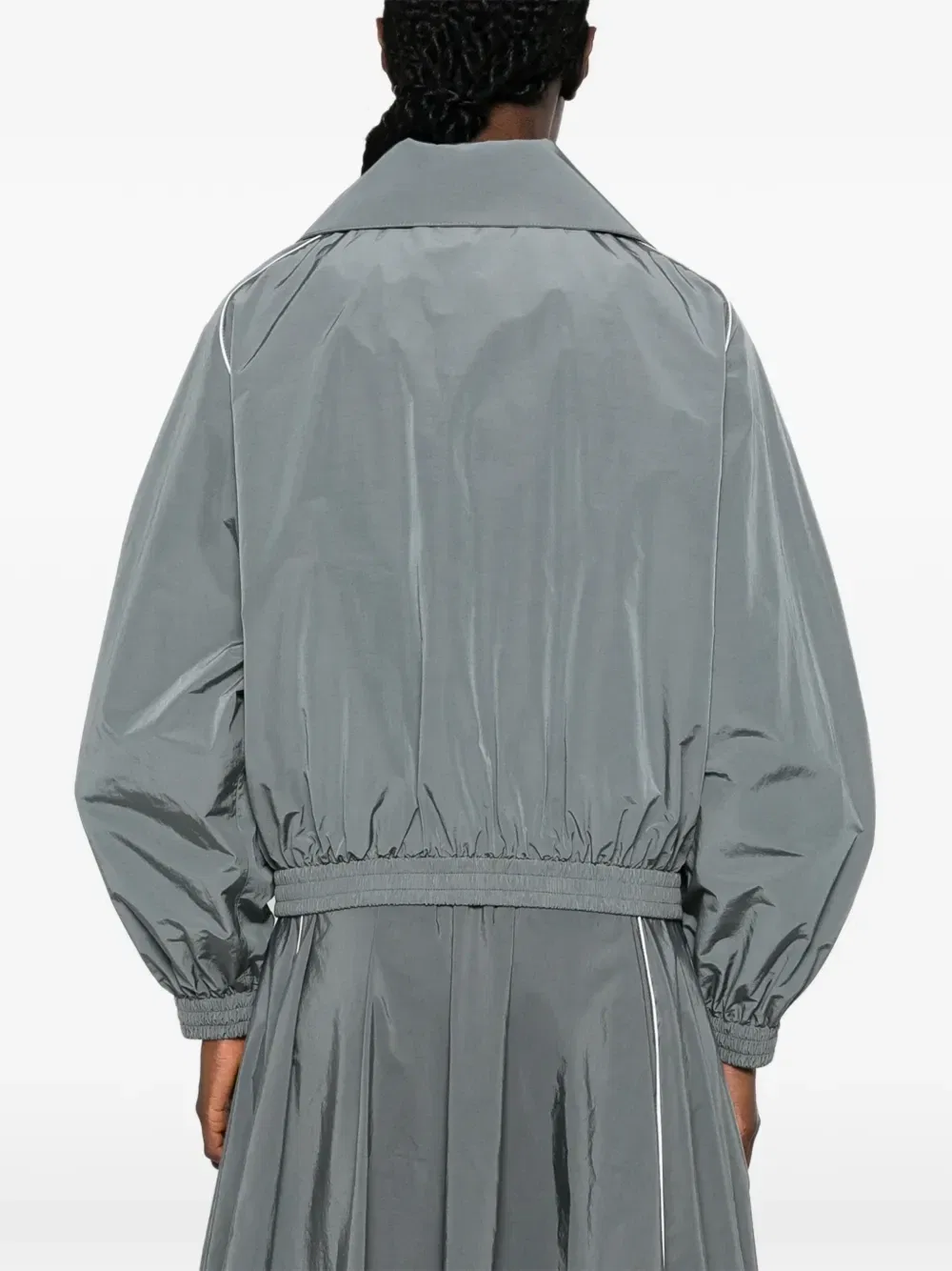 Легкая куртка под горло с логотипом Balenciaga, серый — фото 4