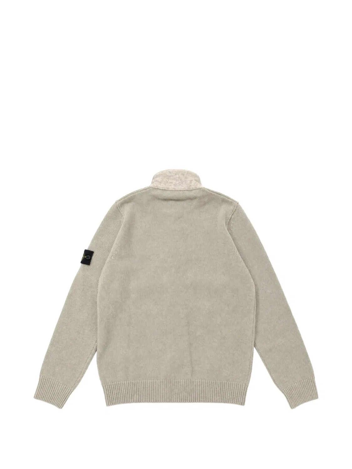 Свитер с нашивкой и логотипом на пуговицах Stone Island, нейтральные цвета — фото 2
