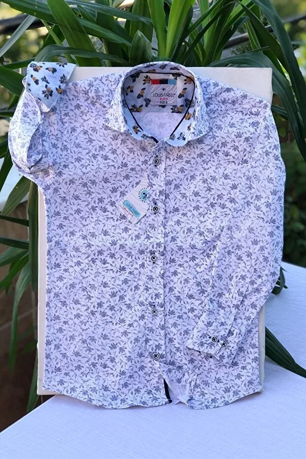 Детская рубашка для мальчиков с длинным рукавом Louis Kids, White