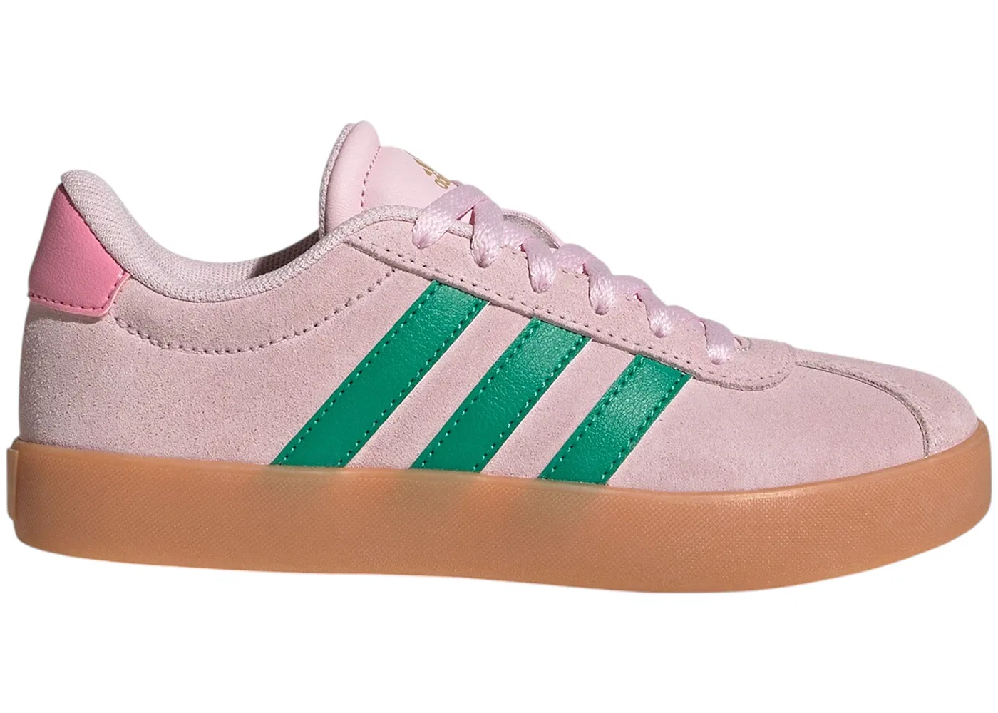 Детские кроссовки Lifestyle с замшей Adidas VL Court 3.0, Clear Pink Court Green Gum
