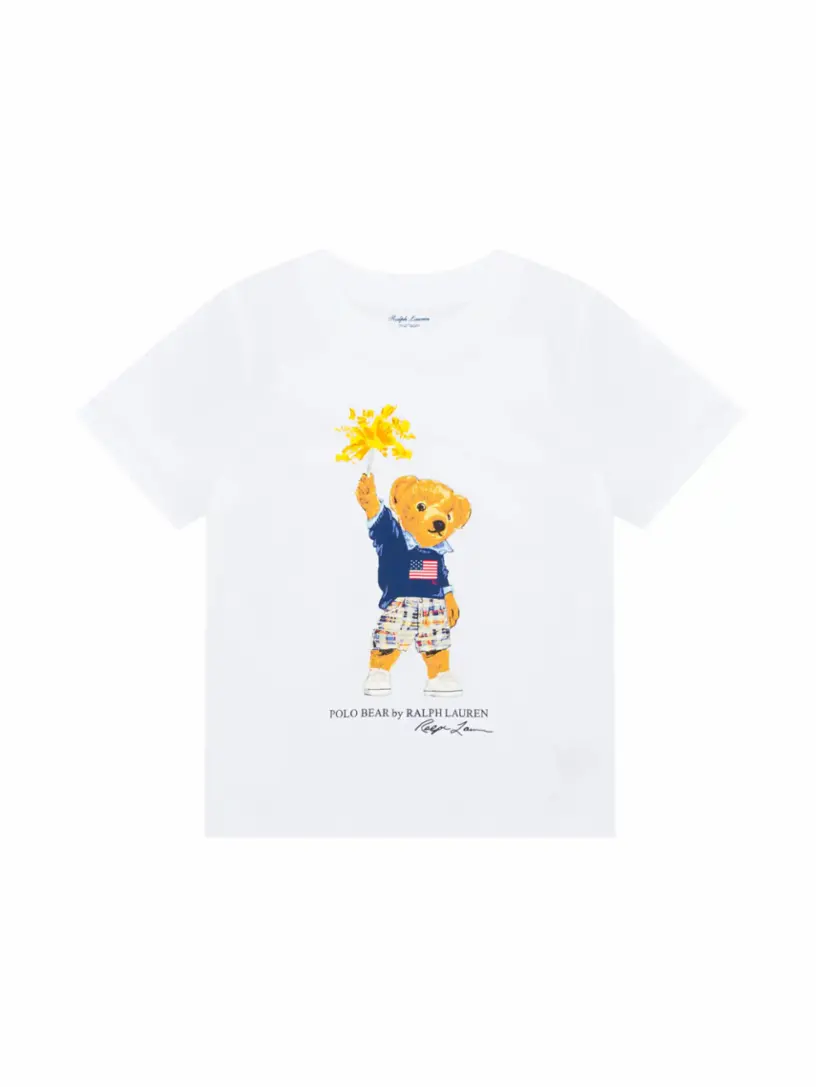 

Хлопковая футболка Polo Bear Ralph Lauren, белый
