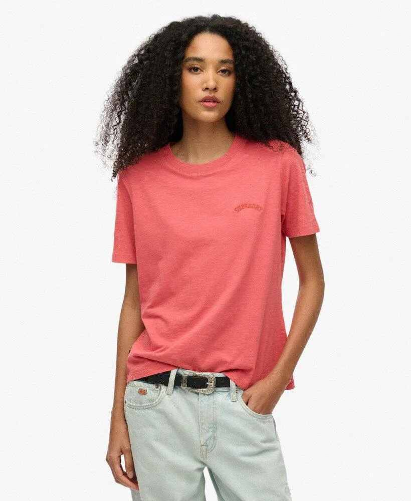 Мужская хлопковая футболка с логотипом Essential Logo Washed Superdry, Rot