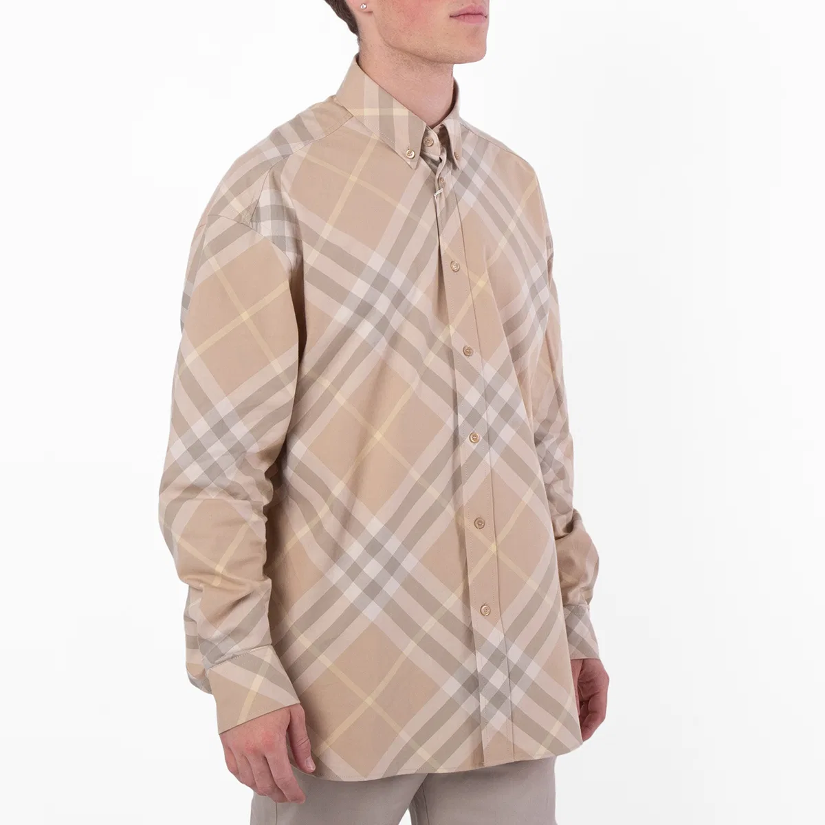 Рубашка с принтом Vintage Check Pattern Cotton Shirt Burberry — фото 3