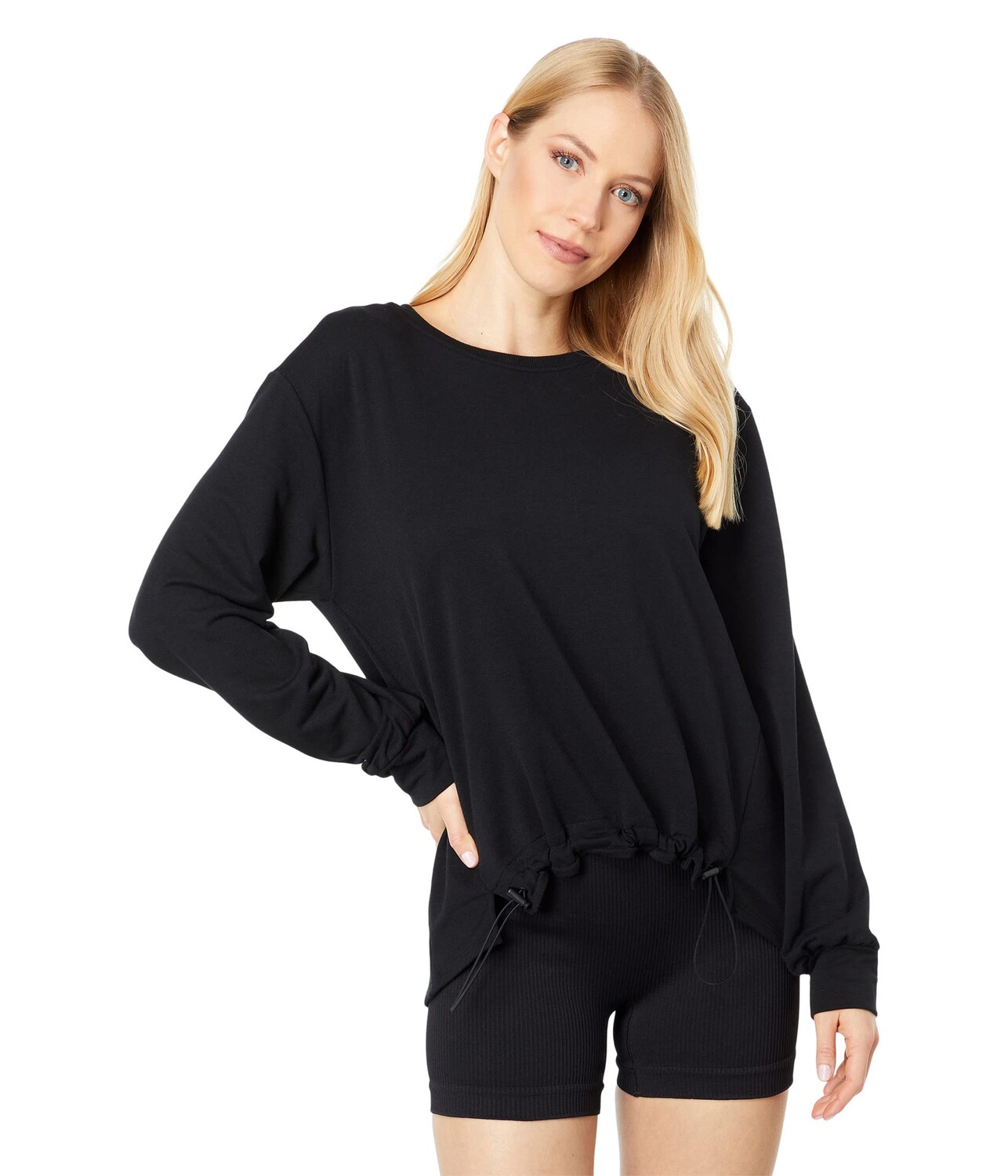 

Пуловер THRIVE SOCIETE, Rib Crew Slit Sweatshirt, Черный, Пуловер THRIVE SOCIETE, Rib Crew Slit Sweatshirt
