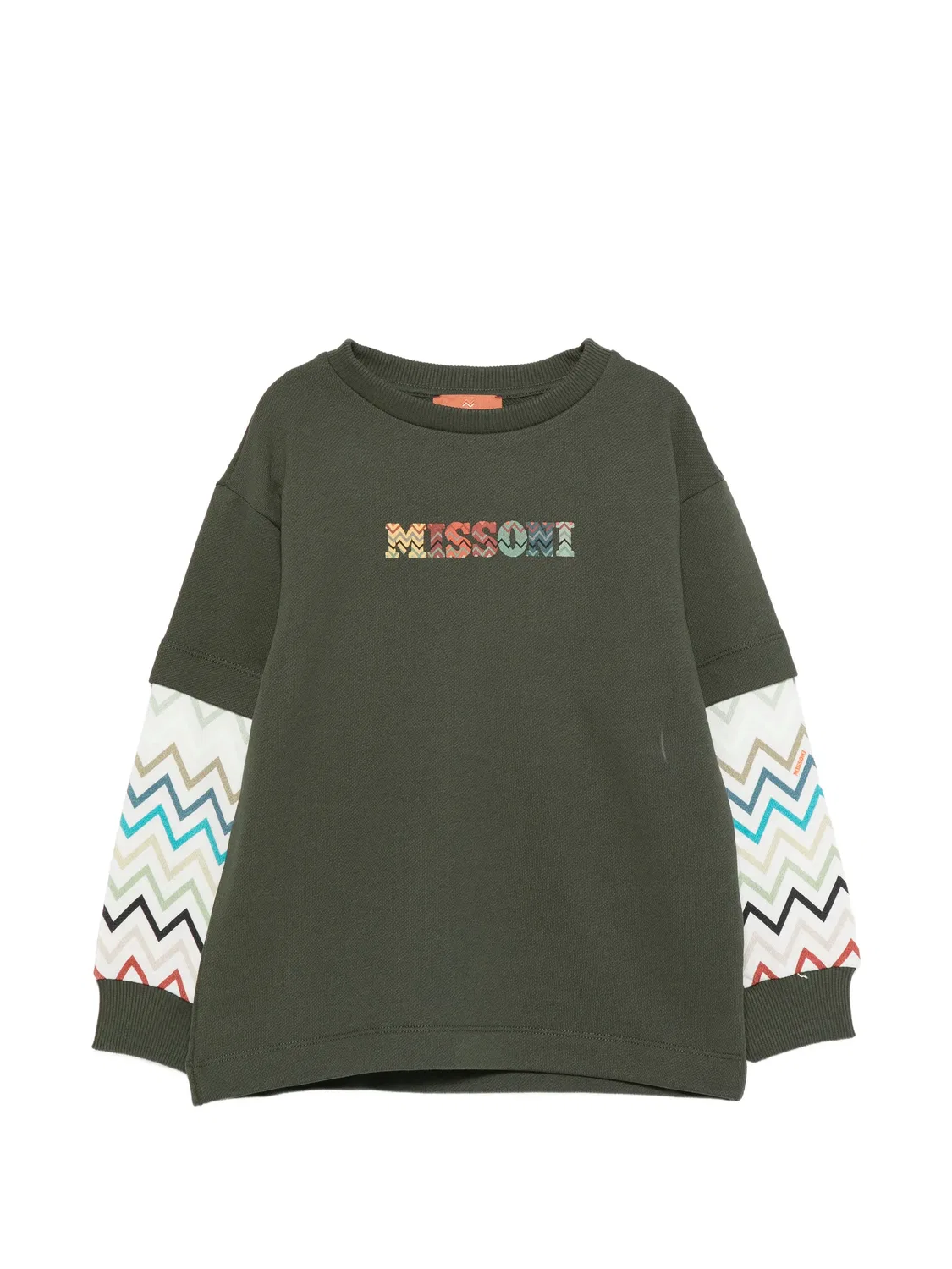 Missoni Свитшот с зигзаг-принтом, зеленый хлопок