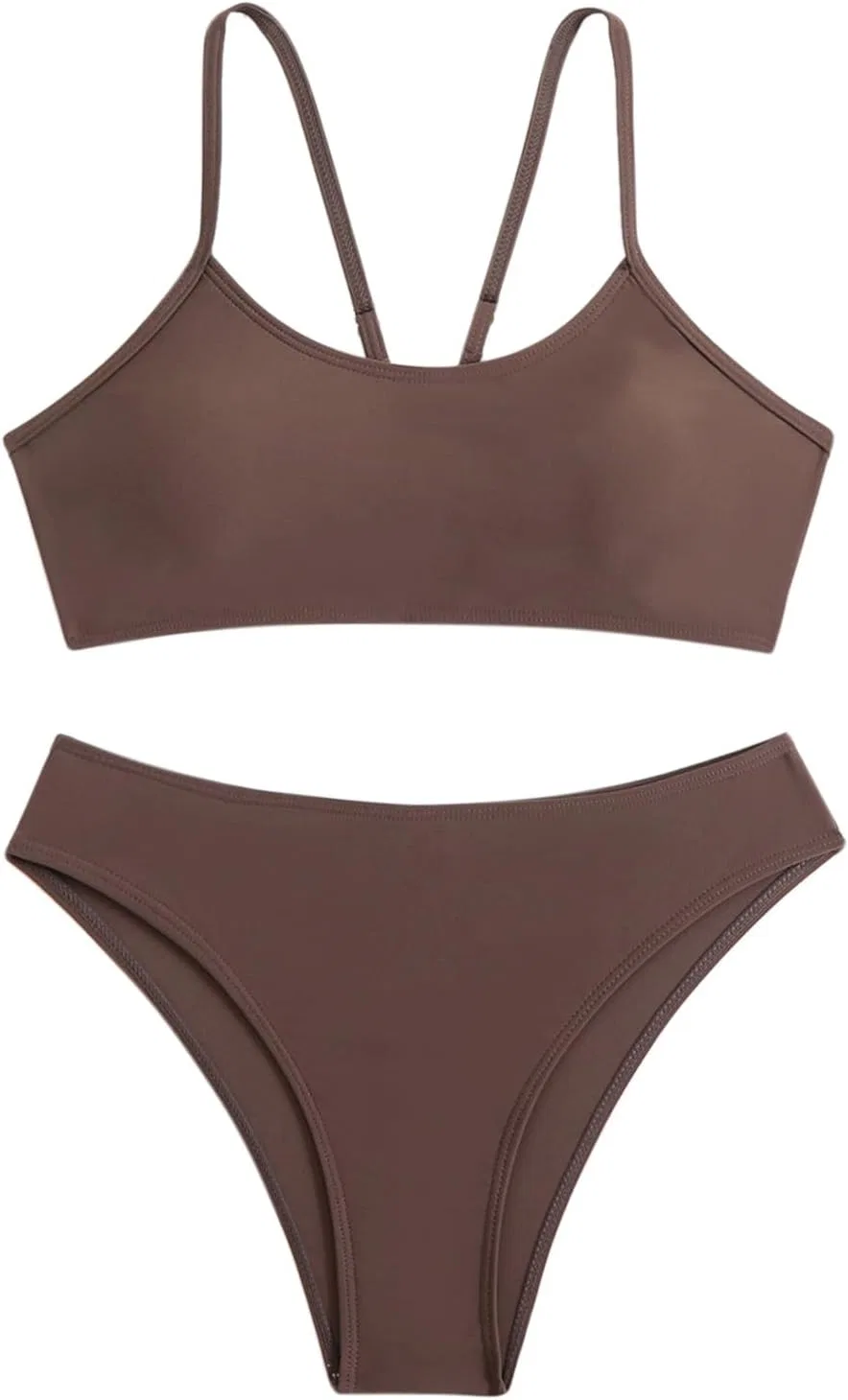Женский бикини-сет с высокой талией Push Up, Brown