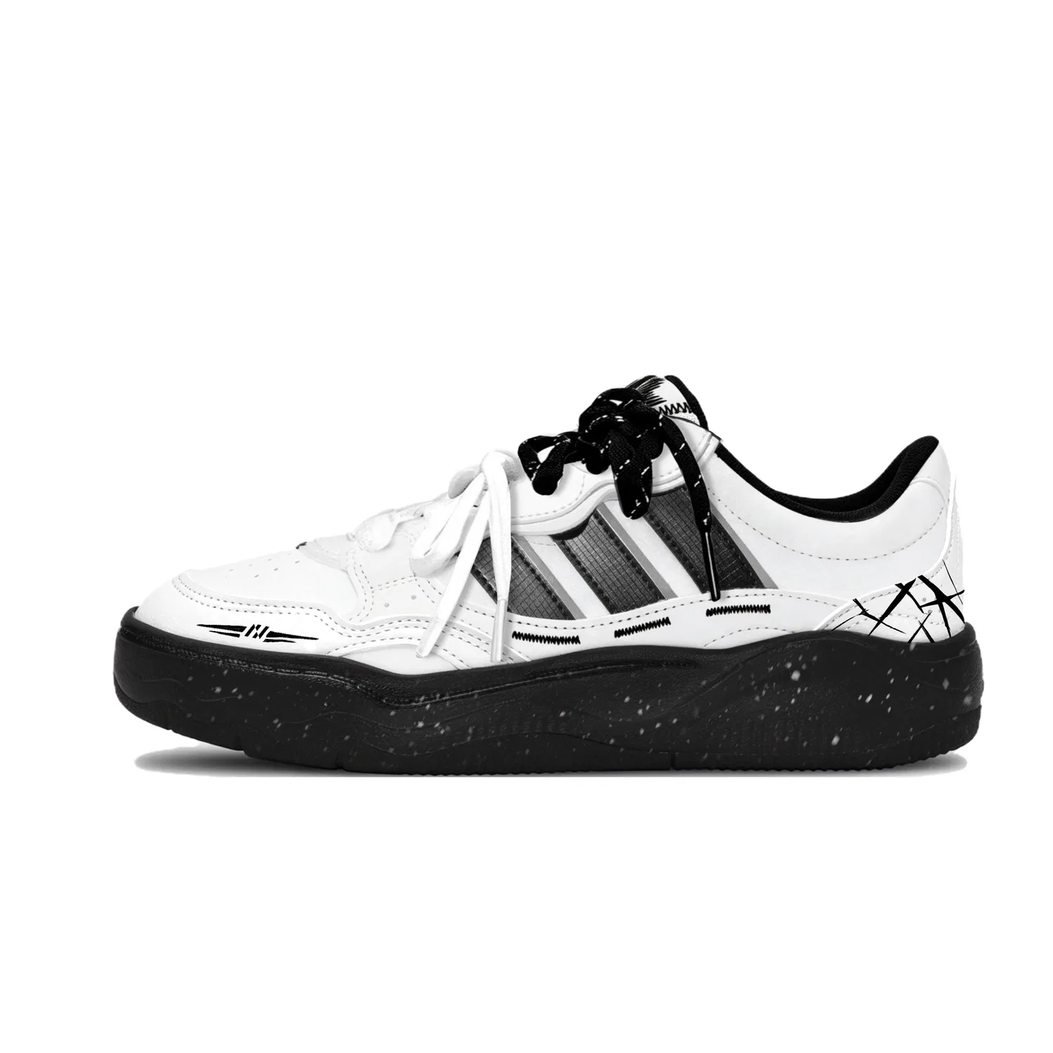 Детские кроссовки для скейтбординга с принтом LITE SHUFFLE Adidas, Black White