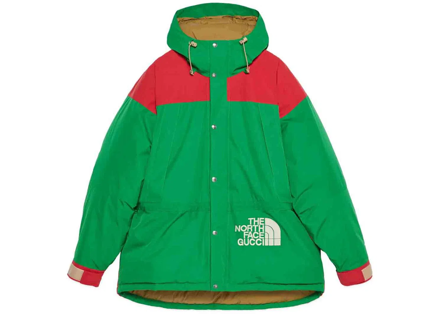 Мужская пуховая куртка Gucci x The North Face Down Jacket, Green/Red