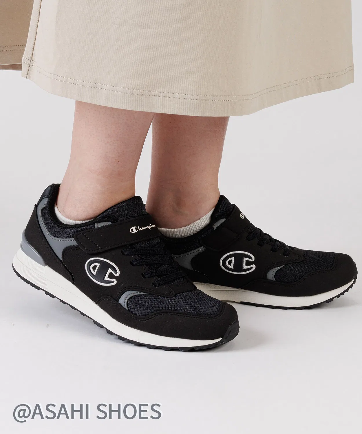 Детские кроссовки с липучками Champion CPN J306 Asahi, Black