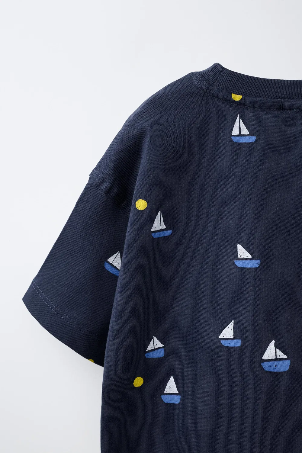 Футболка с принтом лодки ZARA, Navy Blue — фото 4