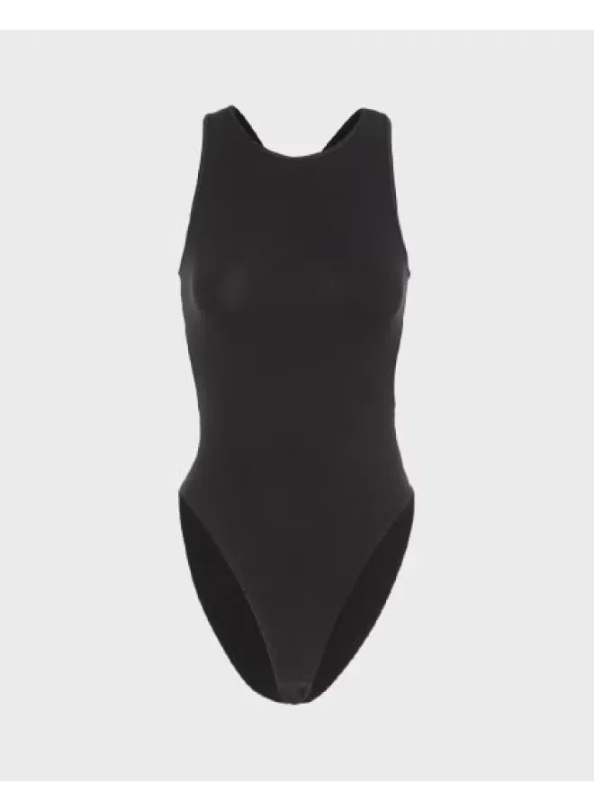 Боди с открытой спиной на кнопках Zara, черный