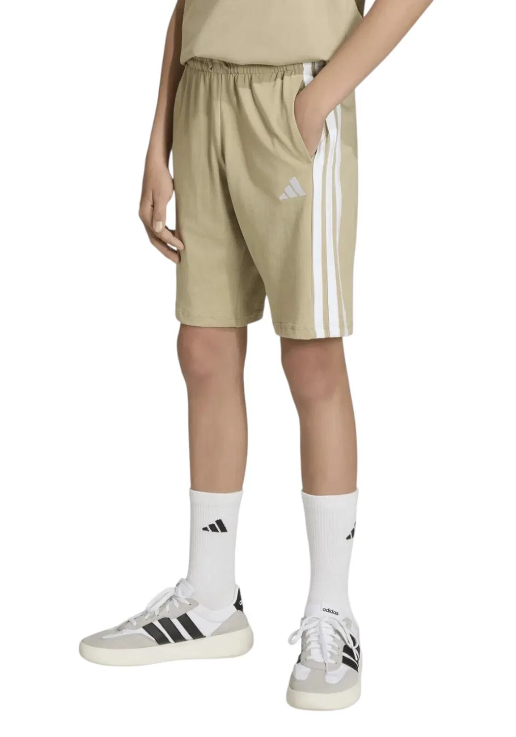 Детские шорты спортивные Adidas Sport J 3S Kn Sh 210, Grun — фото 2
