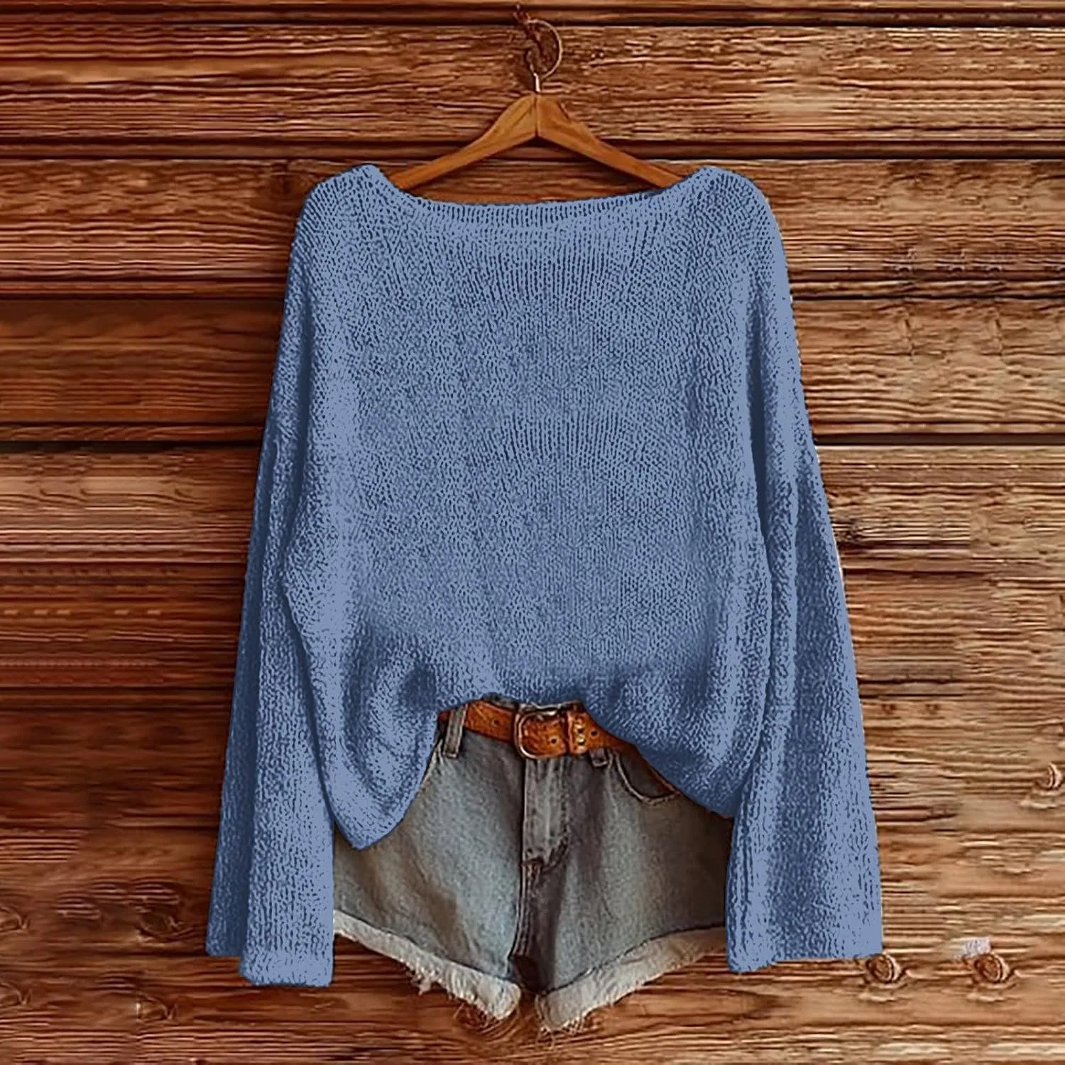 Женский свободный свитшот с графическим принтом, Oversized Baggy Fit, 1a-Blue — фото 2