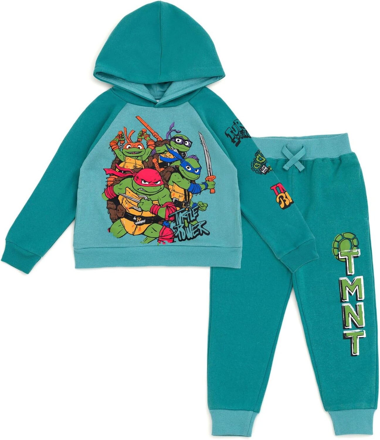 

Детский флисовый костюм Teenage Mutant Ninja Turtles, Hoodie And Pants, 2 предмета, бирюзовый