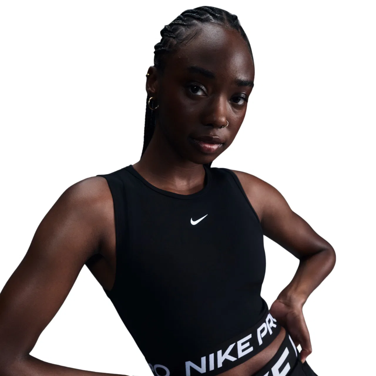 Женский топ-кроп Nike Pro Dri-FIT 365, черный/белый